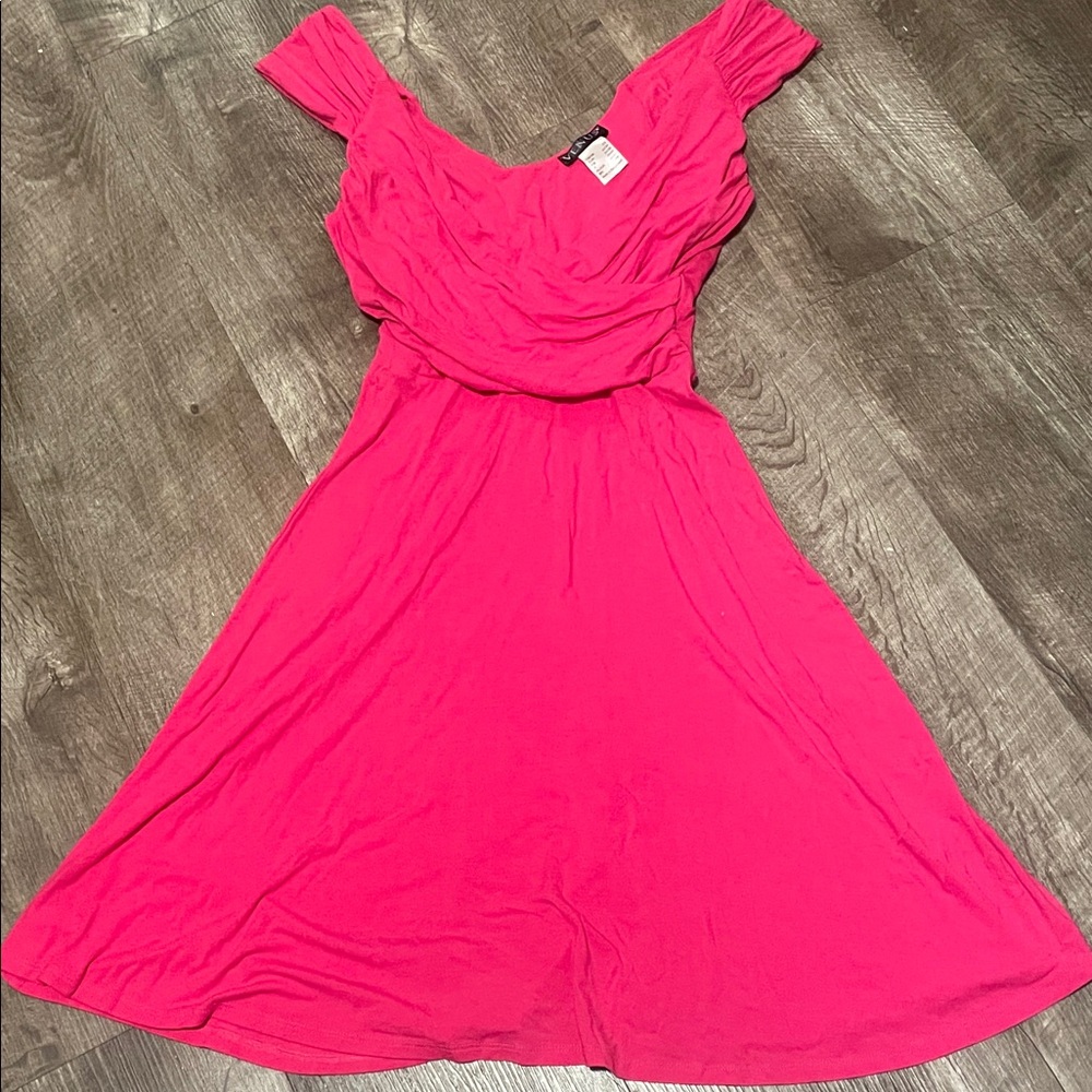 VENUS One Shoulder Dress in Vibrant Pink